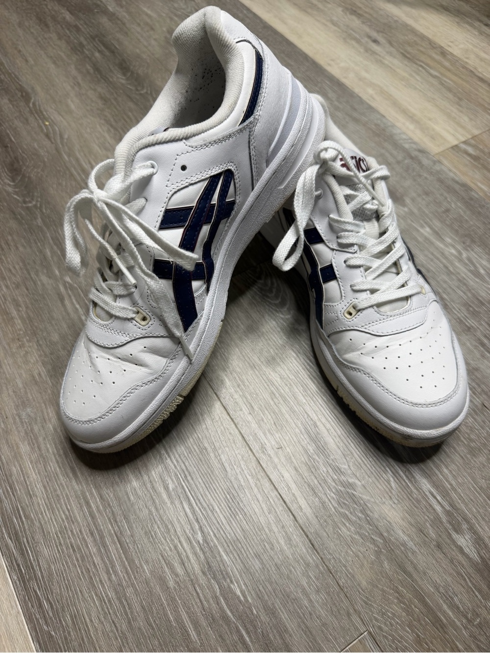 ASICS Men’s White & Navy Low-Top Athletic Sneakers